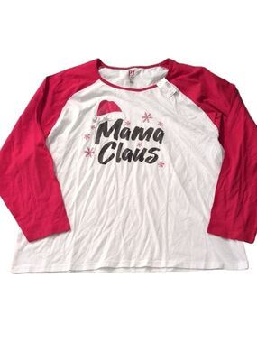 Pj Place Mama Claus Long Sleeve Top Size XXL